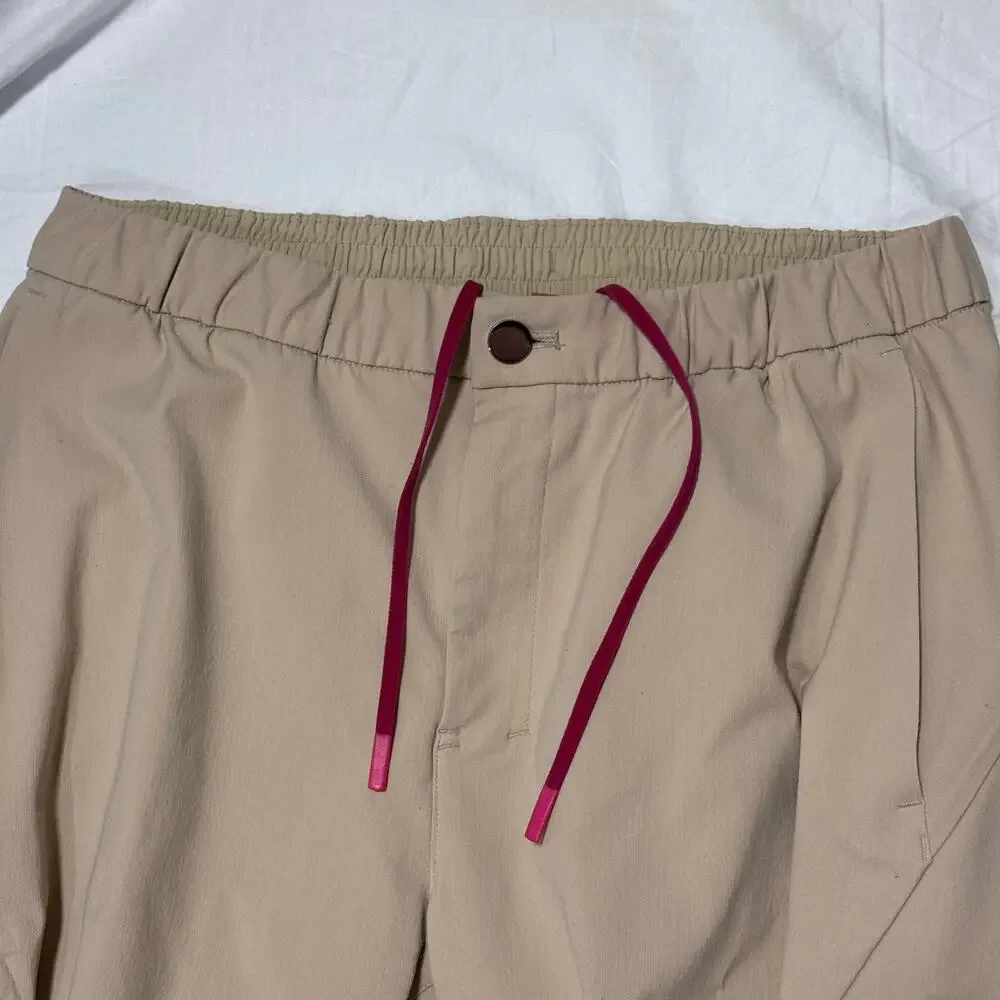 Lululemon Men Beige Stretch Woven Tapered Performance Pants